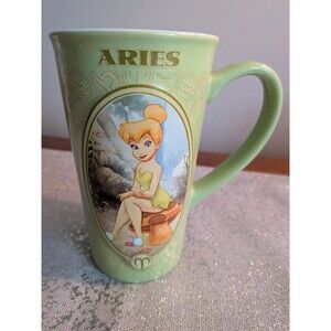 Disney Aries Tinkerbell Zodiac Signs 16oz. Green Coffee Mug Peter Pan